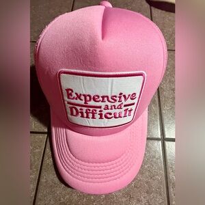 Pink Trucker Hat “Expensive and Difficult” NEW